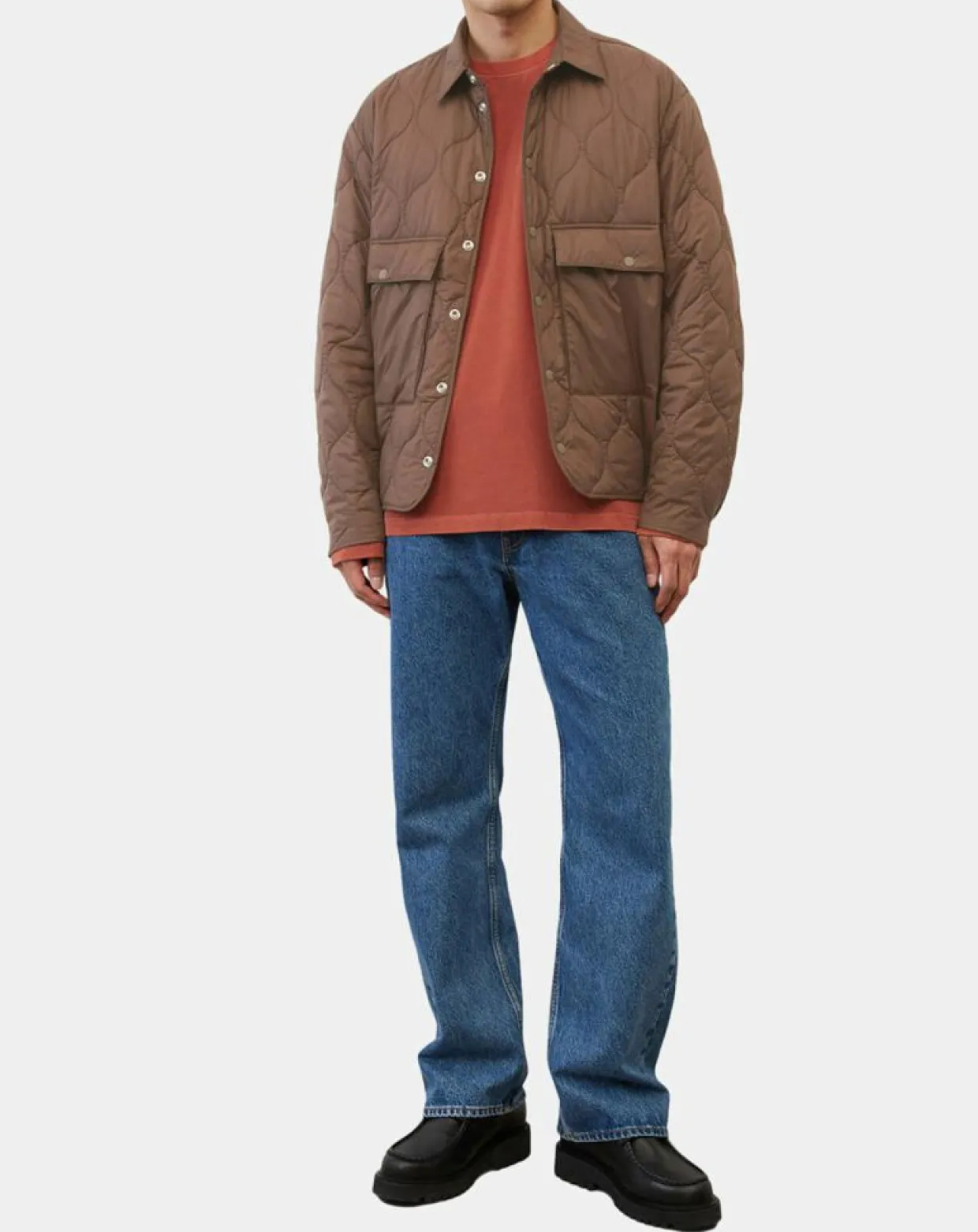 Veste Quilt double zip marron-Marc O'Polo