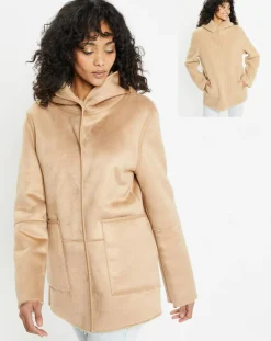 Veste réversible en Fausse Fourrure 358 Mont light camel-Lou Andrea