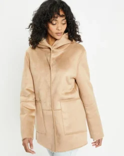 Veste réversible en Fausse Fourrure 358 Mont light camel-Lou Andrea