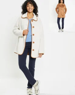 Femme Lou Andrea Vestes, Blousons^Veste réversible en Fausse Fourrure 309 Mont cannela white