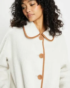 Femme Lou Andrea Vestes, Blousons^Veste réversible en Fausse Fourrure 309 Mont cannela white