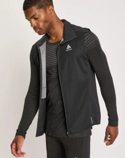 Homme Odlo Vestes, Blousons^Veste sans manches de running Zeroweight Warm noire