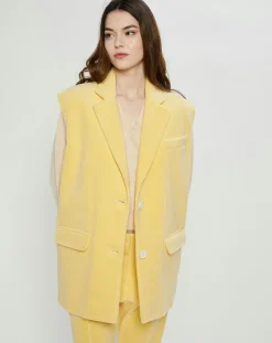 Veste sans manches en éponge Terry Cloth jaune-Nina ricci