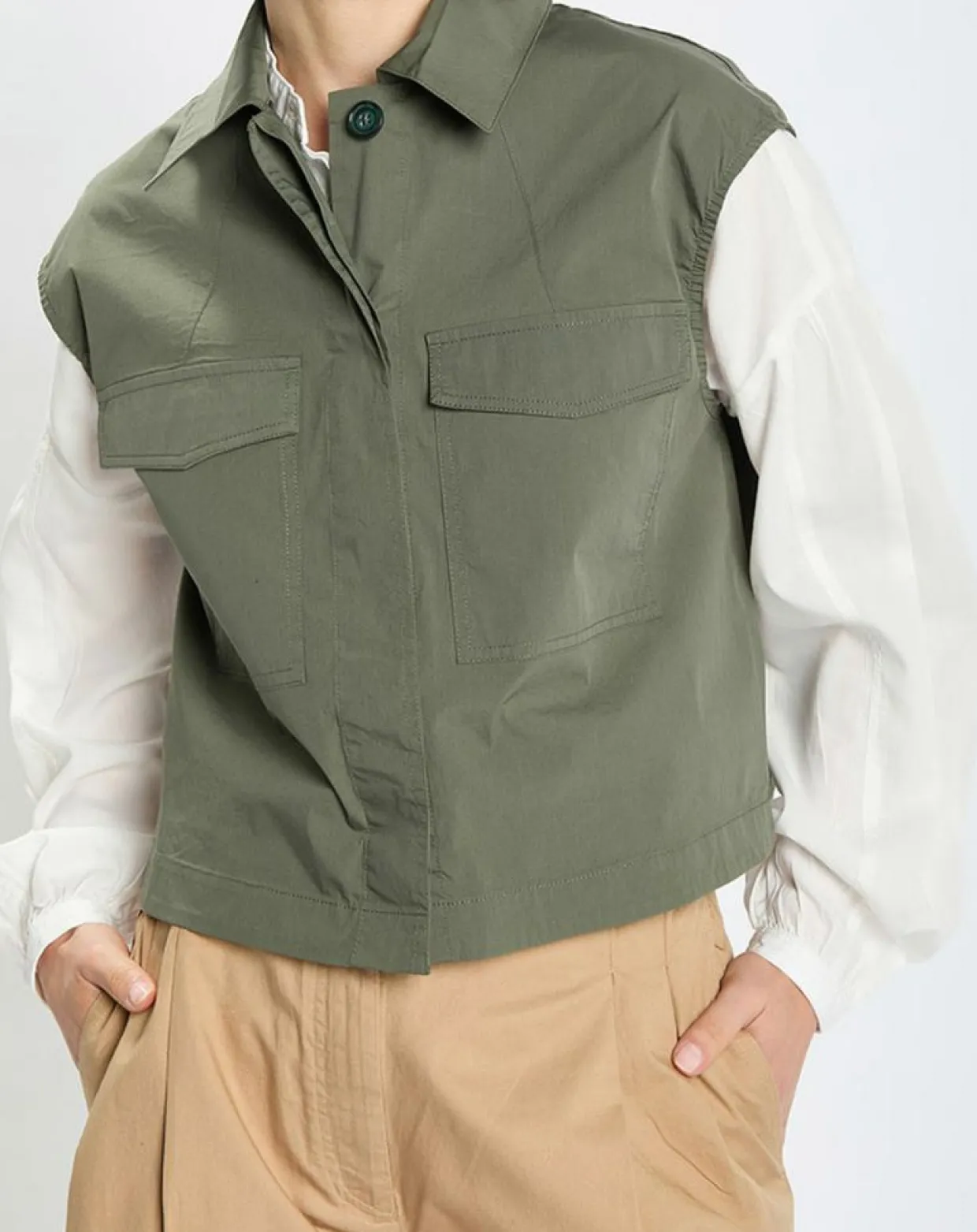 Femme Marc O'Polo Vestes, Blousons^Veste sans manches Mini Explore kaki