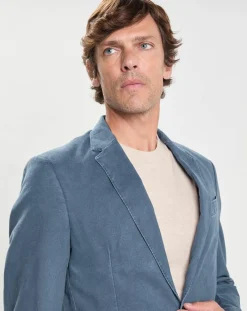 Veste Tencel Destruct bleue-Hackett London Clearance