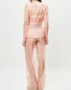 Femme La Perla Vestes, Blousons^Veste transparente à épaulettes Esprit d'Atelier en Soie rose