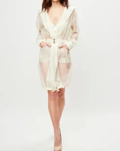 Femme La Perla Vestes, Blousons^Veste transparente Esprit d'Atelier en Soie écrue