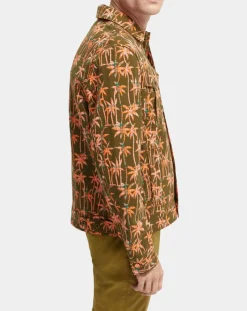 Homme Scotch & Soda Vestes, Blousons^Veste Trucker imprimée kaki/orange