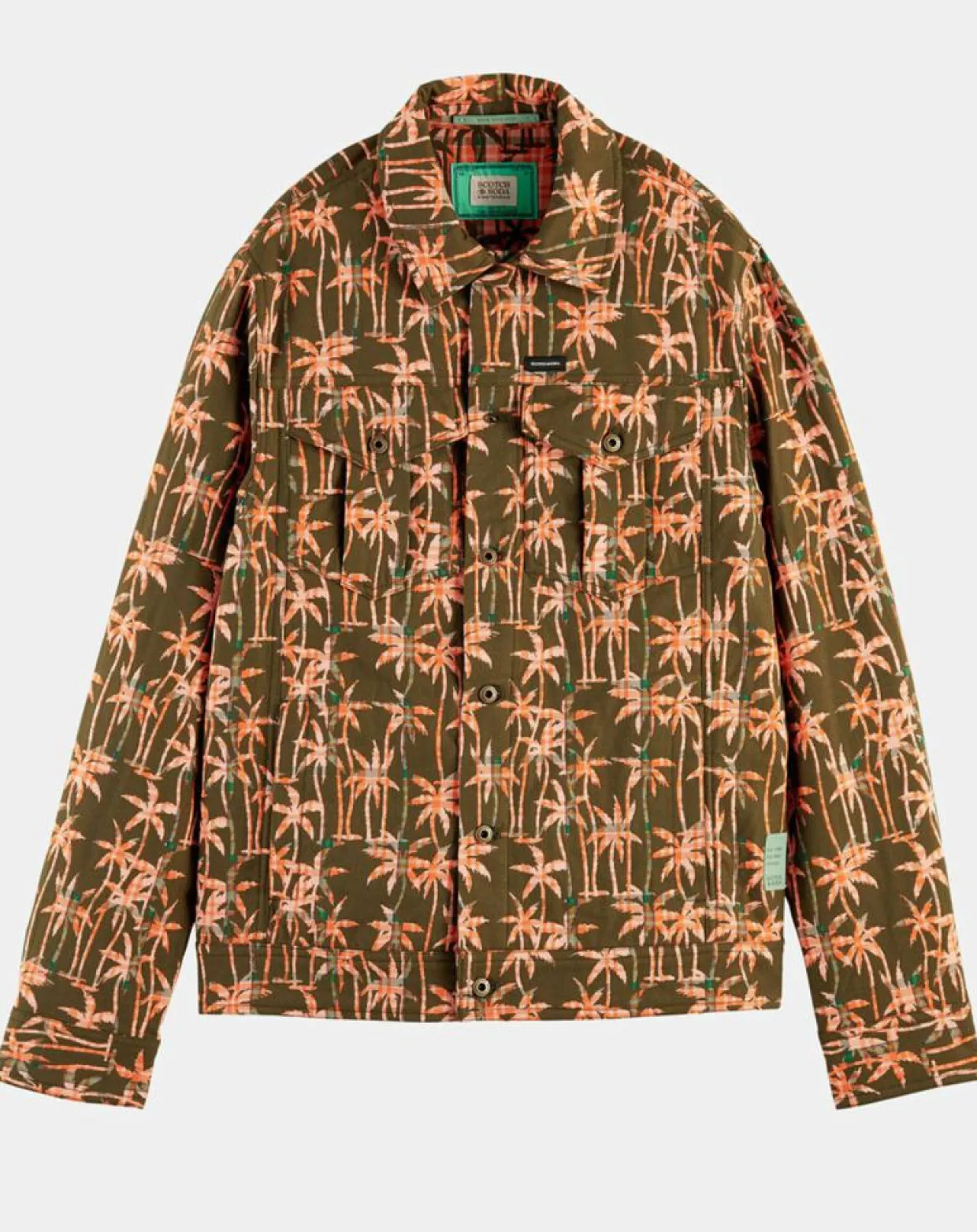 Homme Scotch & Soda Vestes, Blousons^Veste Trucker imprimée kaki/orange