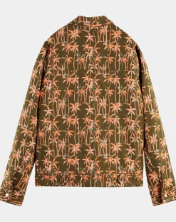 Homme Scotch & Soda Vestes, Blousons^Veste Trucker imprimée kaki/orange