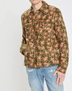 Homme Scotch & Soda Vestes, Blousons^Veste Trucker imprimée kaki/orange