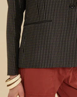 Veste Umami rayée noire-Chloé Stora Discount