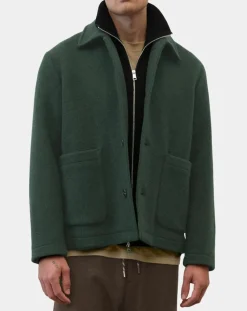 Homme Marc O'Polo Vestes, Blousons^Veste worker en Laine mélangée Manteco verte