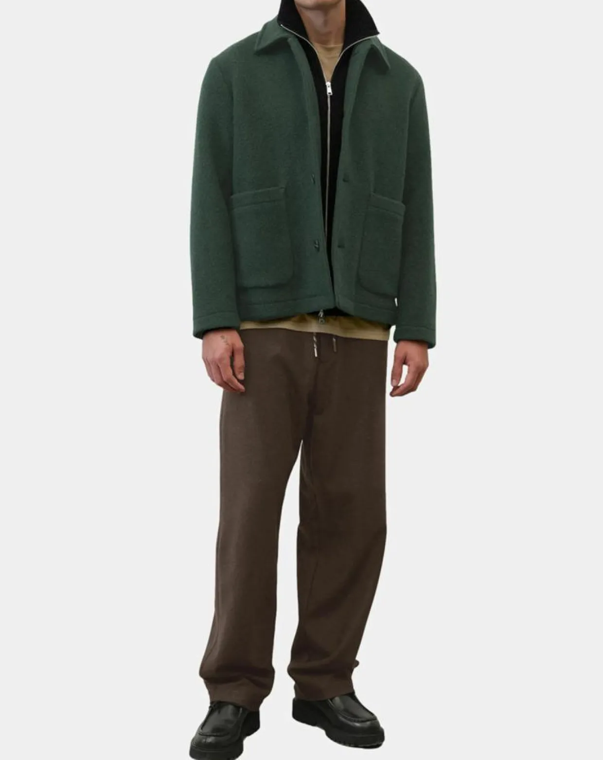 Homme Marc O'Polo Vestes, Blousons^Veste worker en Laine mélangée Manteco verte