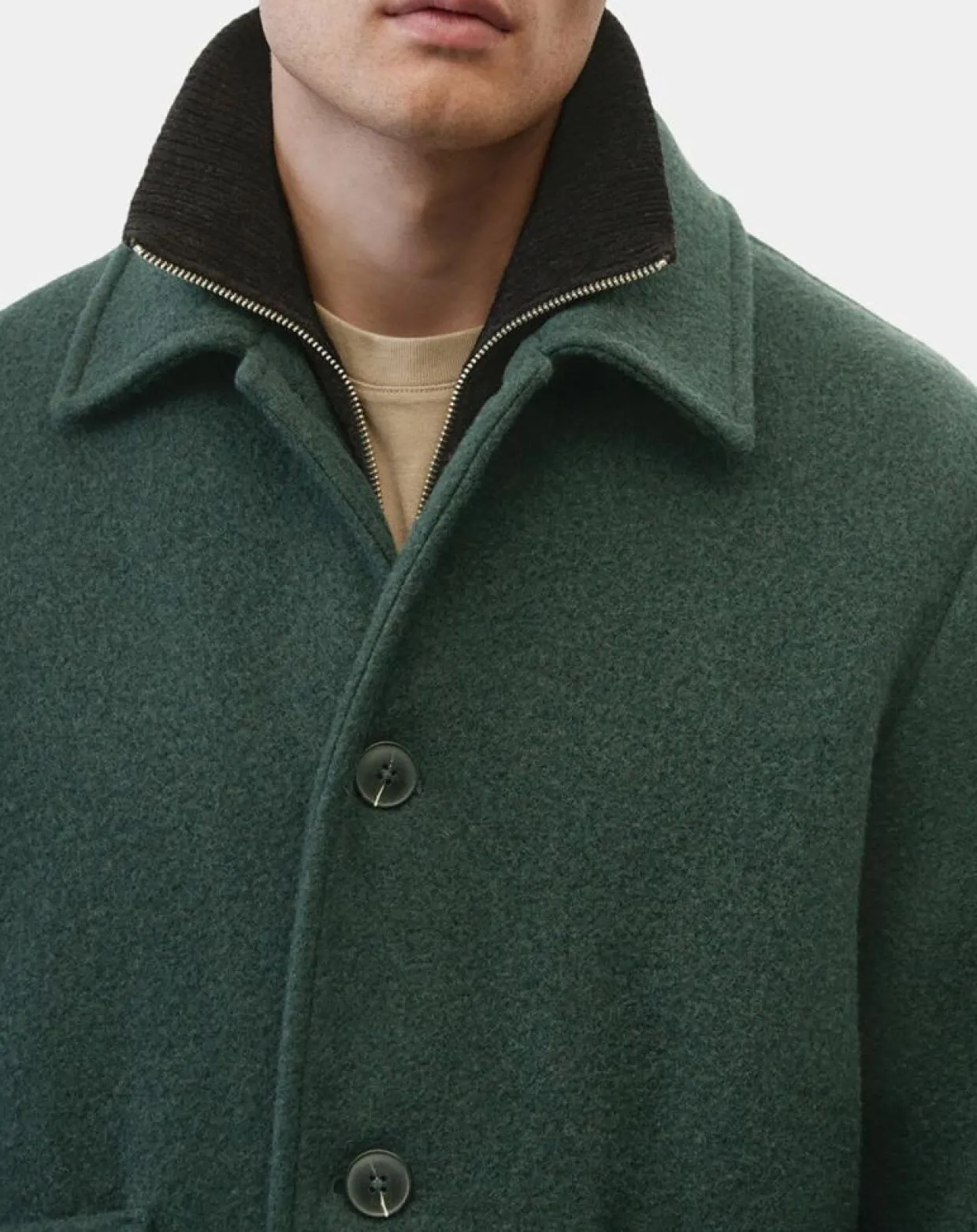 Homme Marc O'Polo Vestes, Blousons^Veste worker en Laine mélangée Manteco verte