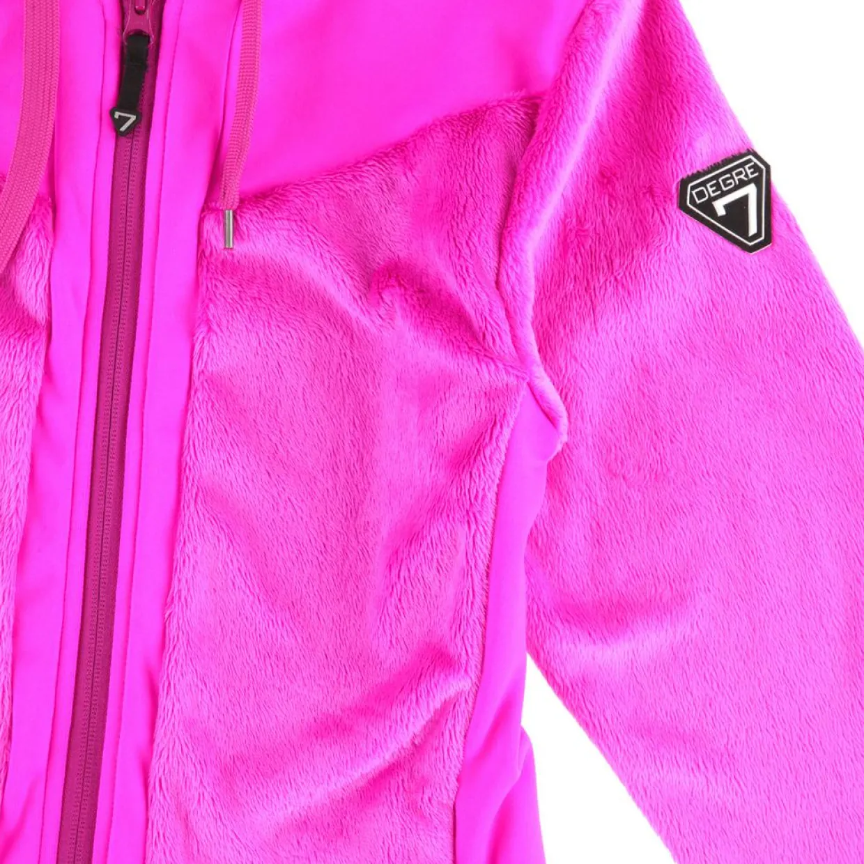 Enfant Degré 7 Fille^Veste zippée bi-matières Snorkies rose ultra