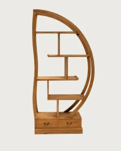 Yin Yang - Bibliothèque en bois massif de teck-Uniqka Sale